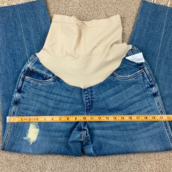 led Full Panel Distressed Raw Hem Maternity Jeans - Picture 7 of 12